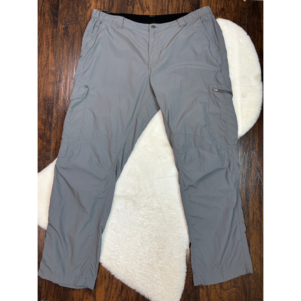 Columbia Cargo Pants 40x32 Gray Omni-Shade Nylon Hiking Outdoor Mens